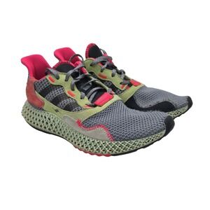 Adidas ZX 4000 4D Mens 8.5 Grey Solar‎ Red Bright Cyan Sneakers BD7927